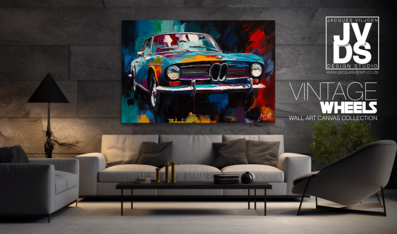 Abstract Vintage BMW Canvas Design