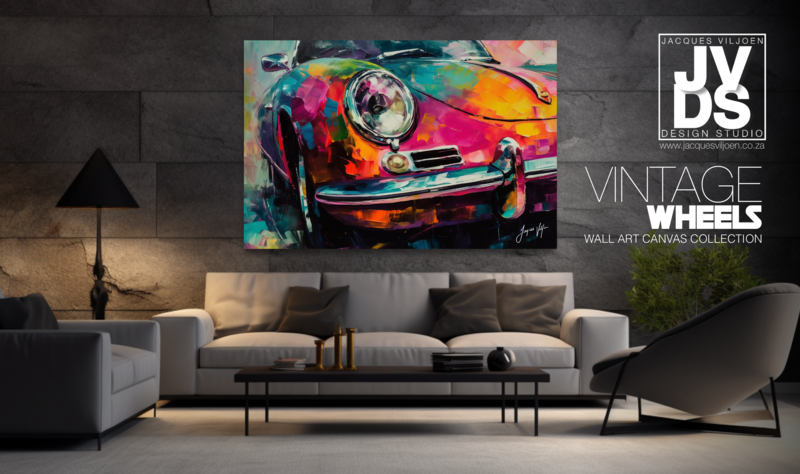 Abstract Vintage Porche Canvas Design