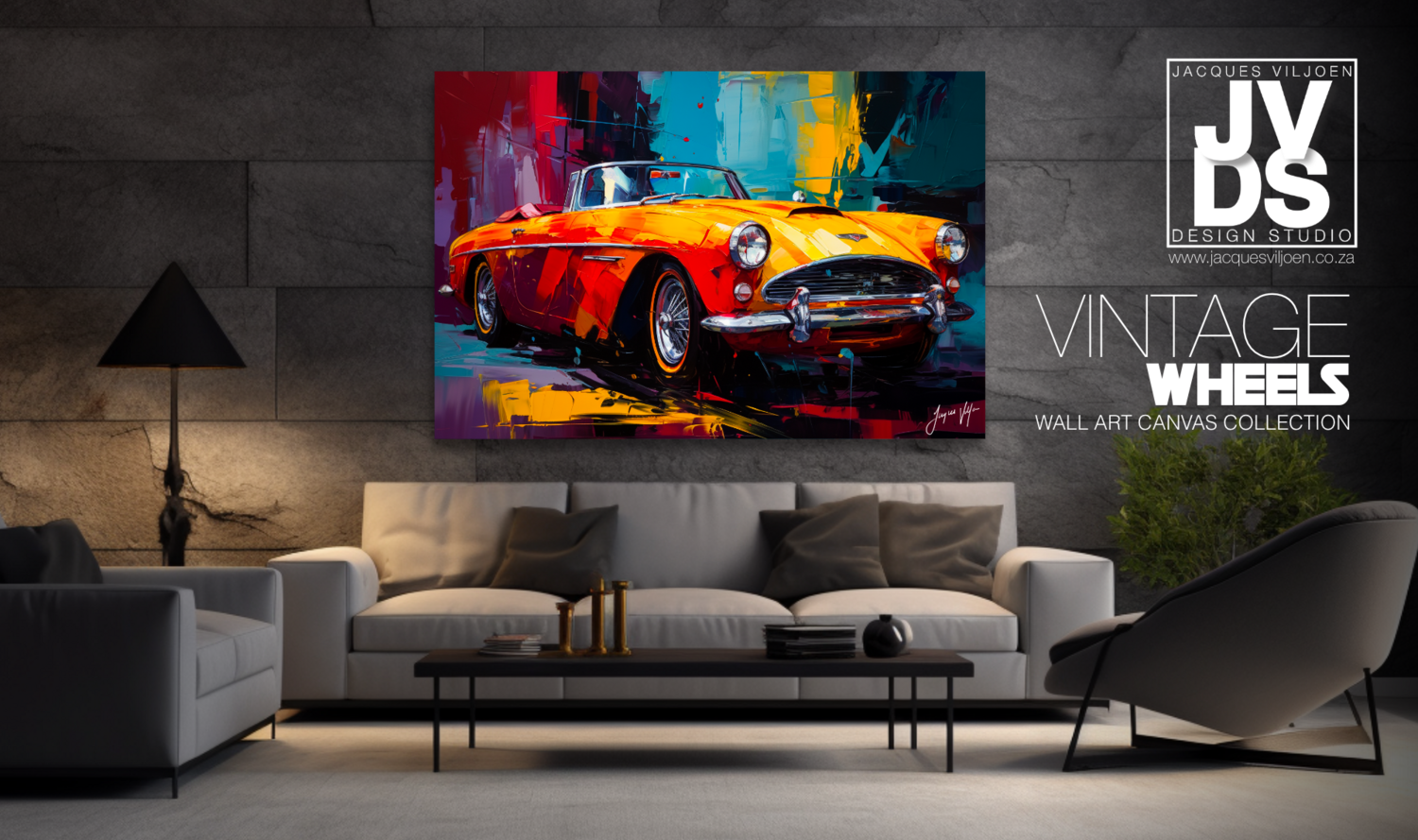 Abstract Vintage Alfa Romeo Spider Canvas Design