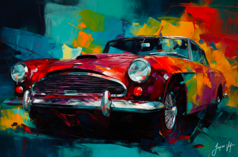 Abstract Vintage Alfa Romeo Spider Canvas Design