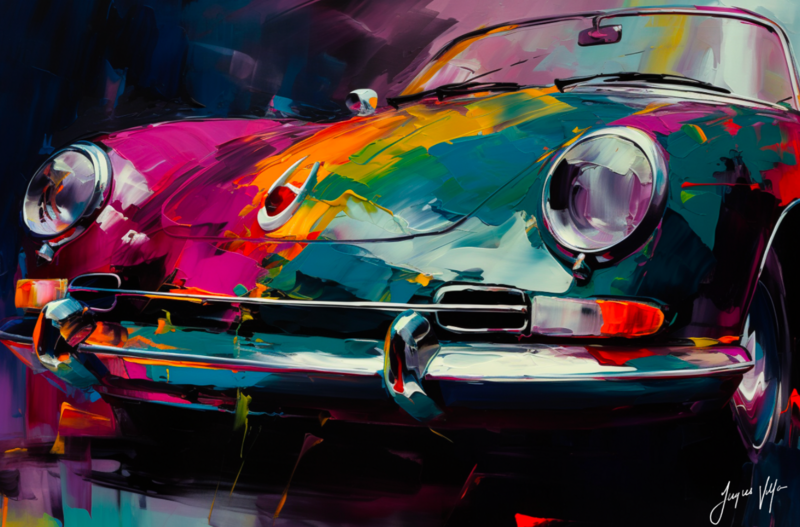 Abstract Vintage Wheels Canvas Design
