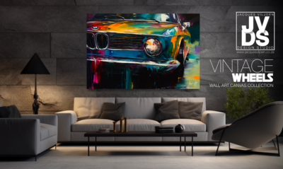 Abstract Vintage BMW Canvas Design