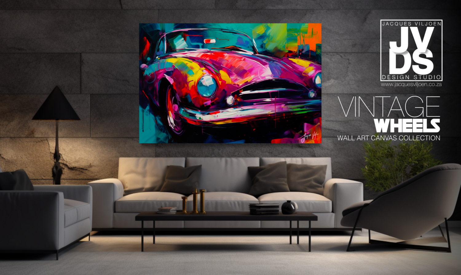 Abstract Vintage Wheels Canvas Design