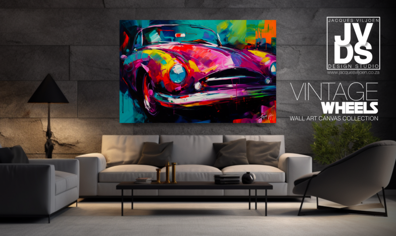 Abstract Vintage Wheels Canvas Design
