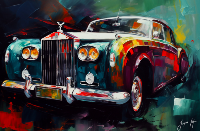 Abstract Vintage Rolls Royce Canvas Design