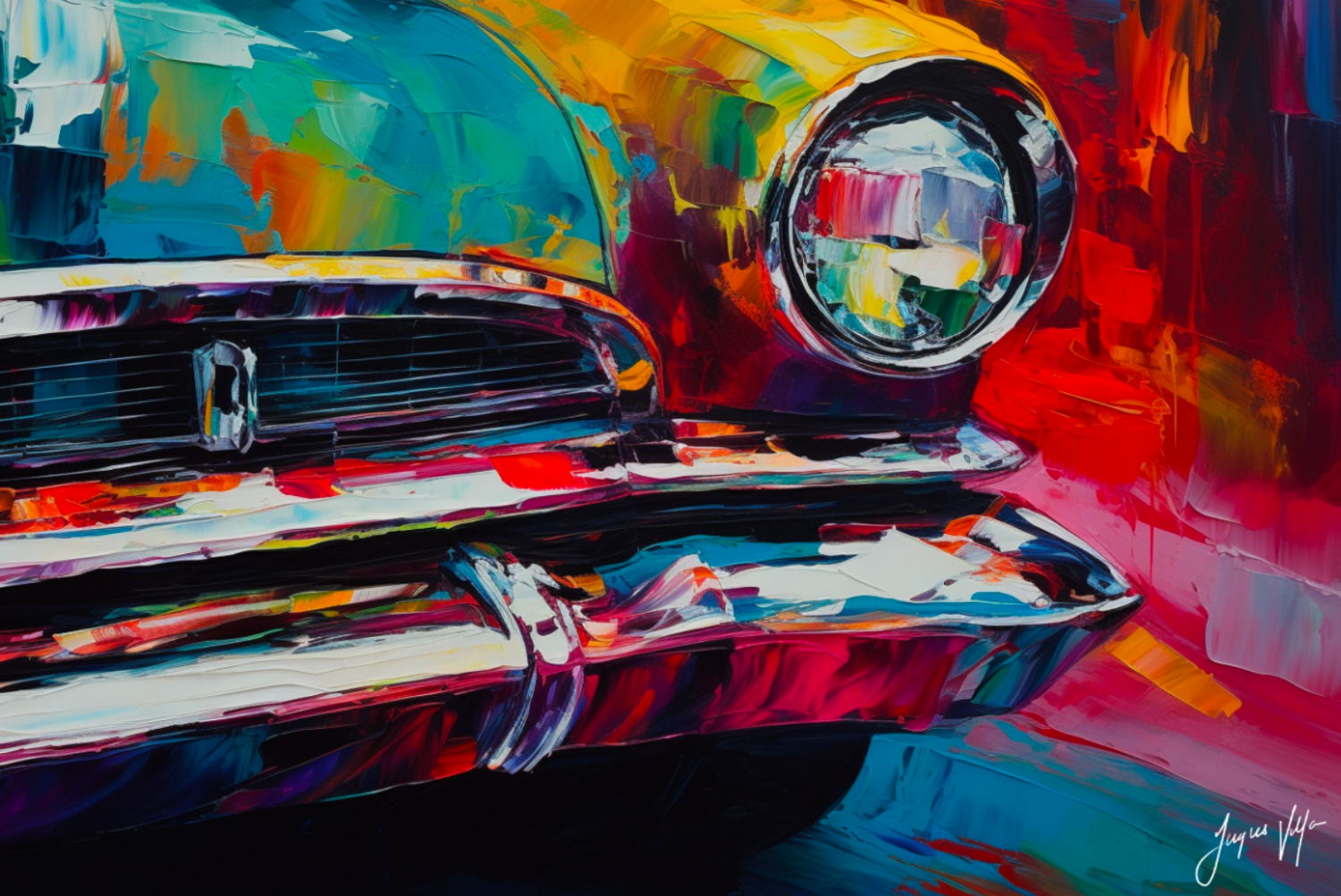 Abstract Vintage Wheels Canvas Design