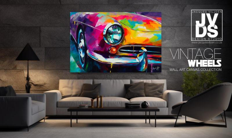 Abstract Vintage Wheels Canvas Design