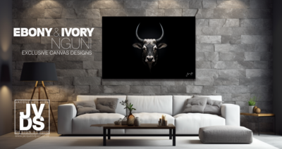 Ebony &amp; Ivory Nguni Canvas Design - A0 (1189 x 841)