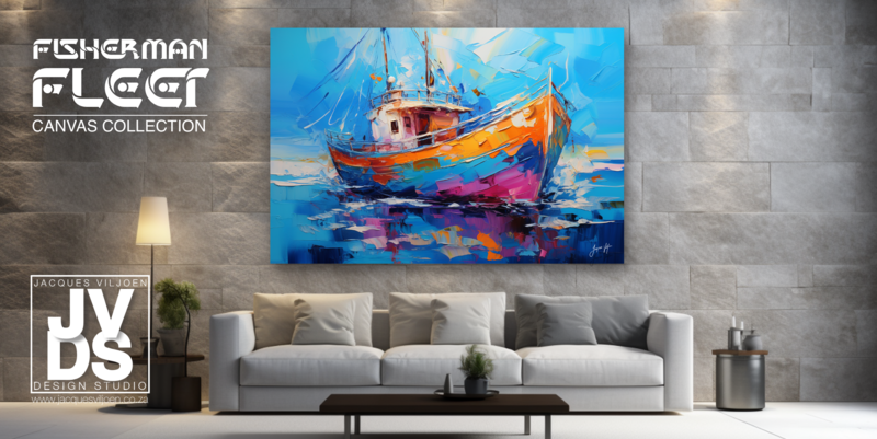 Fisherman Fleet - Abstract Boat Canvas Design (A0)