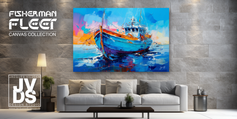 Fisherman Fleet - Abstract Boat Canvas Design (A0)