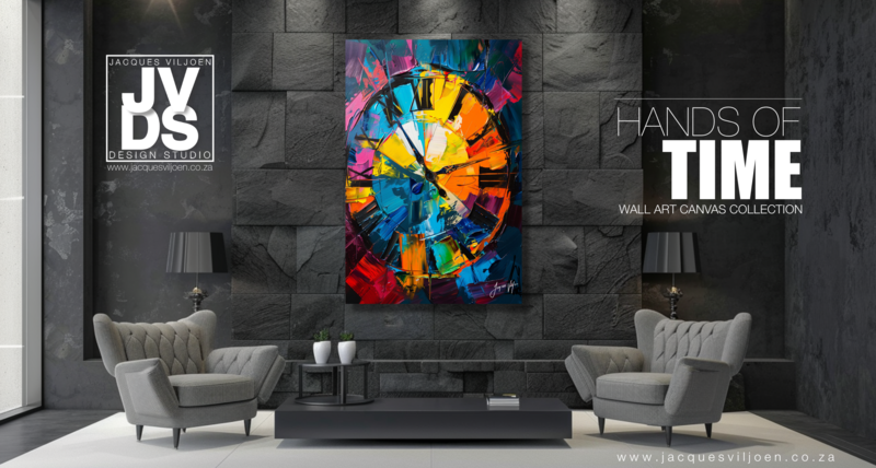 Hands of Time - Abstract Clock Canvas Design