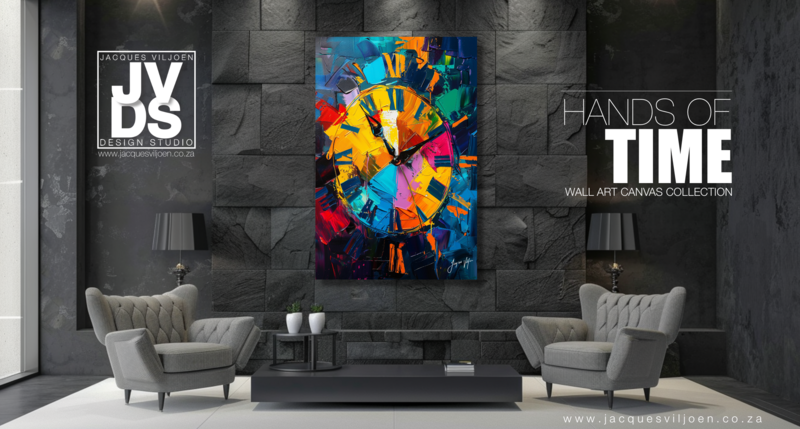 Hands of Time - Abstract Clock Canvas Design
