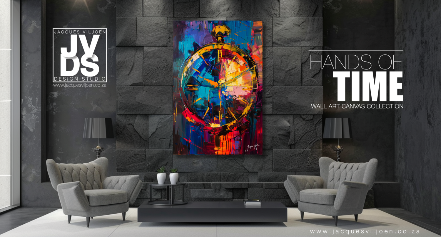 Hands of Time - Abstract Clock Canvas Design