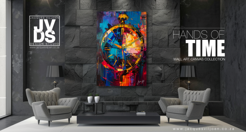Hands of Time - Abstract Clock Canvas Design