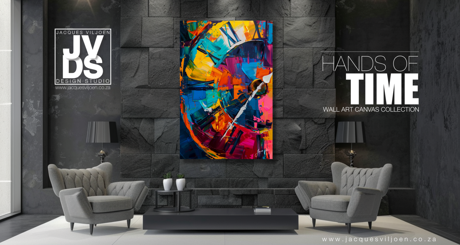 Hands of Time - Abstract Clock Canvas Design
