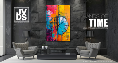 Hands of Time - Abstract Clock Canvas Design