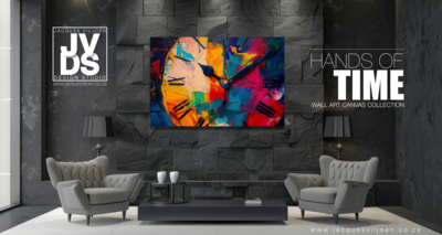 Hands of Time - Abstract Clock Canvas Design
