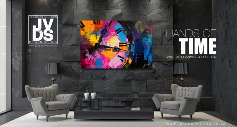 Hands of Time - Abstract Clock Canvas Design