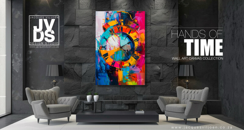 Hands of Time - Abstract Clock Canvas Design