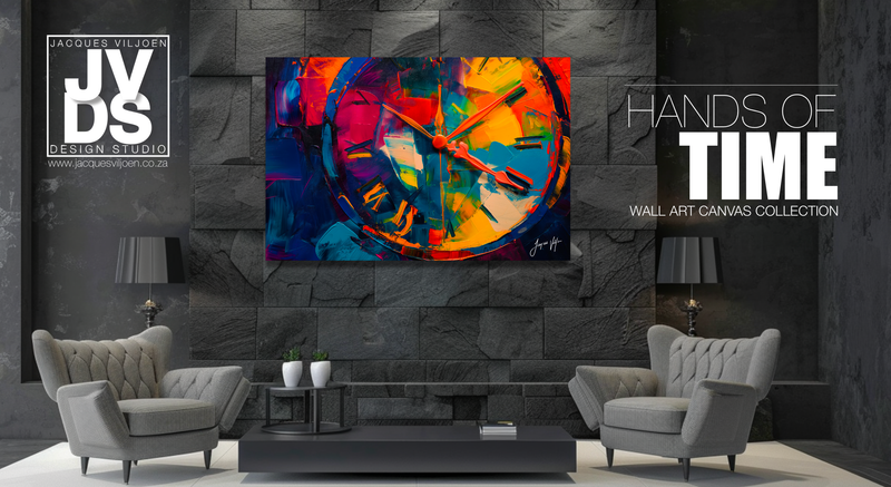 Hands of Time - Abstract Clock Canvas Design