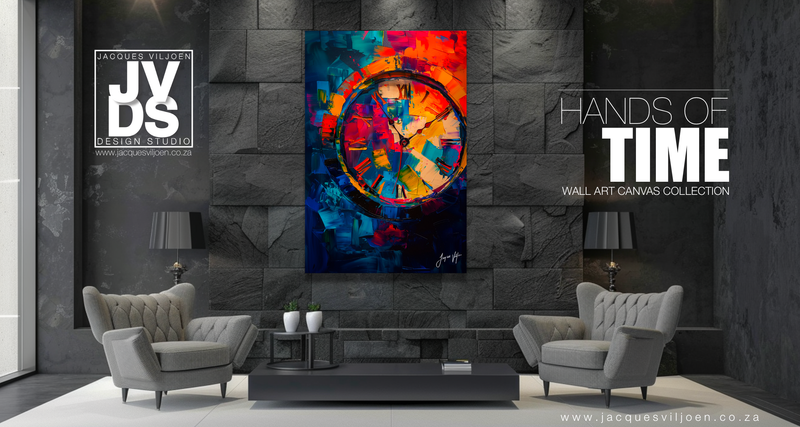 Hands of Time - Abstract Clock Canvas Design