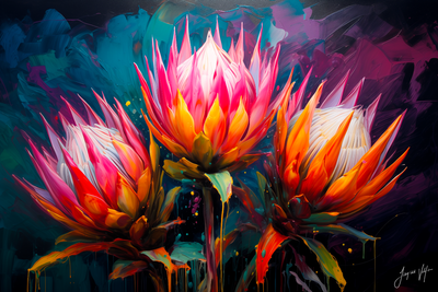 Protea Anthology Abstract Canvas Design