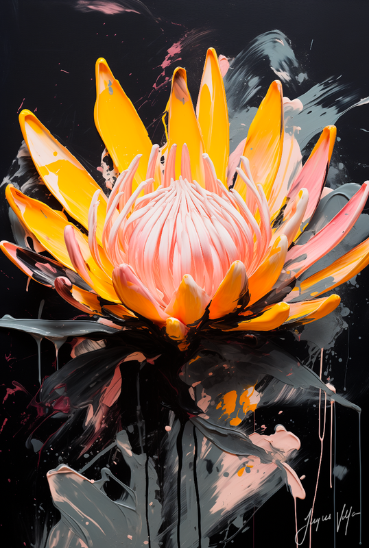 Protea Anthology Abstract Canvas Design
