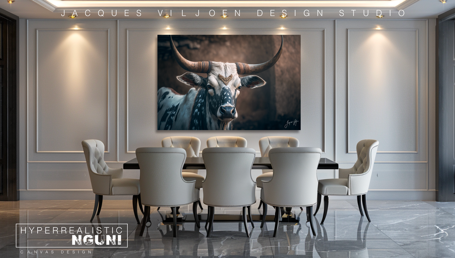 Hyperrealistic Nguni Canvas Design