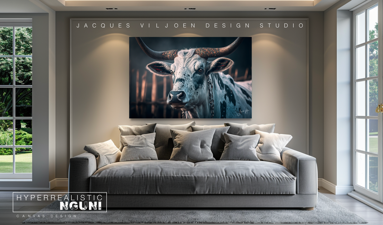 Hyperrealistic Nguni Canvas Design