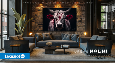 Hyperrealistic Urban Nguni Canvas Design