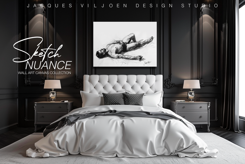 Sketch Nuance - Alone with thoughts Charcoal Sketch Canvas Print