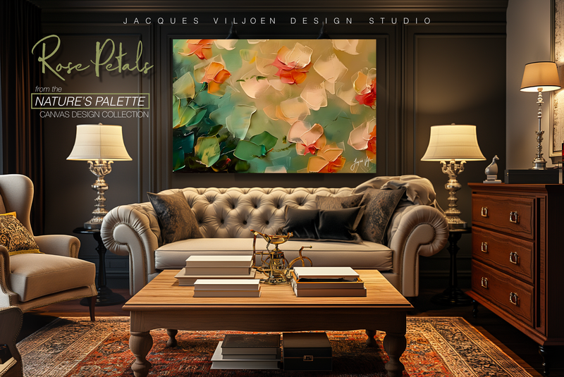 Nature&#39;s Palette - Abstract Rose Bouquet Explosion Canvas Design