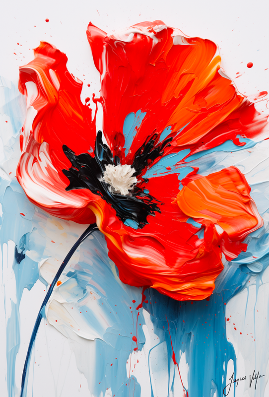Abstract Hauteur Poppies Canvas Design