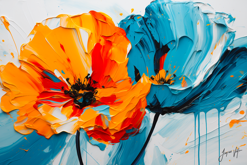 Abstract Hauteur Poppies Canvas Design