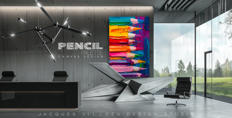 Abstract Pencil Palette Canvas Design Print
