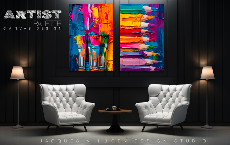 Artist Palette Canvas Print Set - 2 x A0