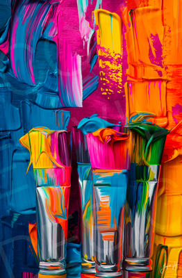 Abstract Paint Brush Palette Canvas Design Print