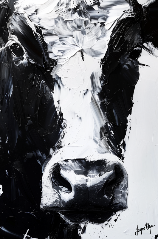Abstract Nguni Canvas Print, the Ebony &amp; Ivory Nguni