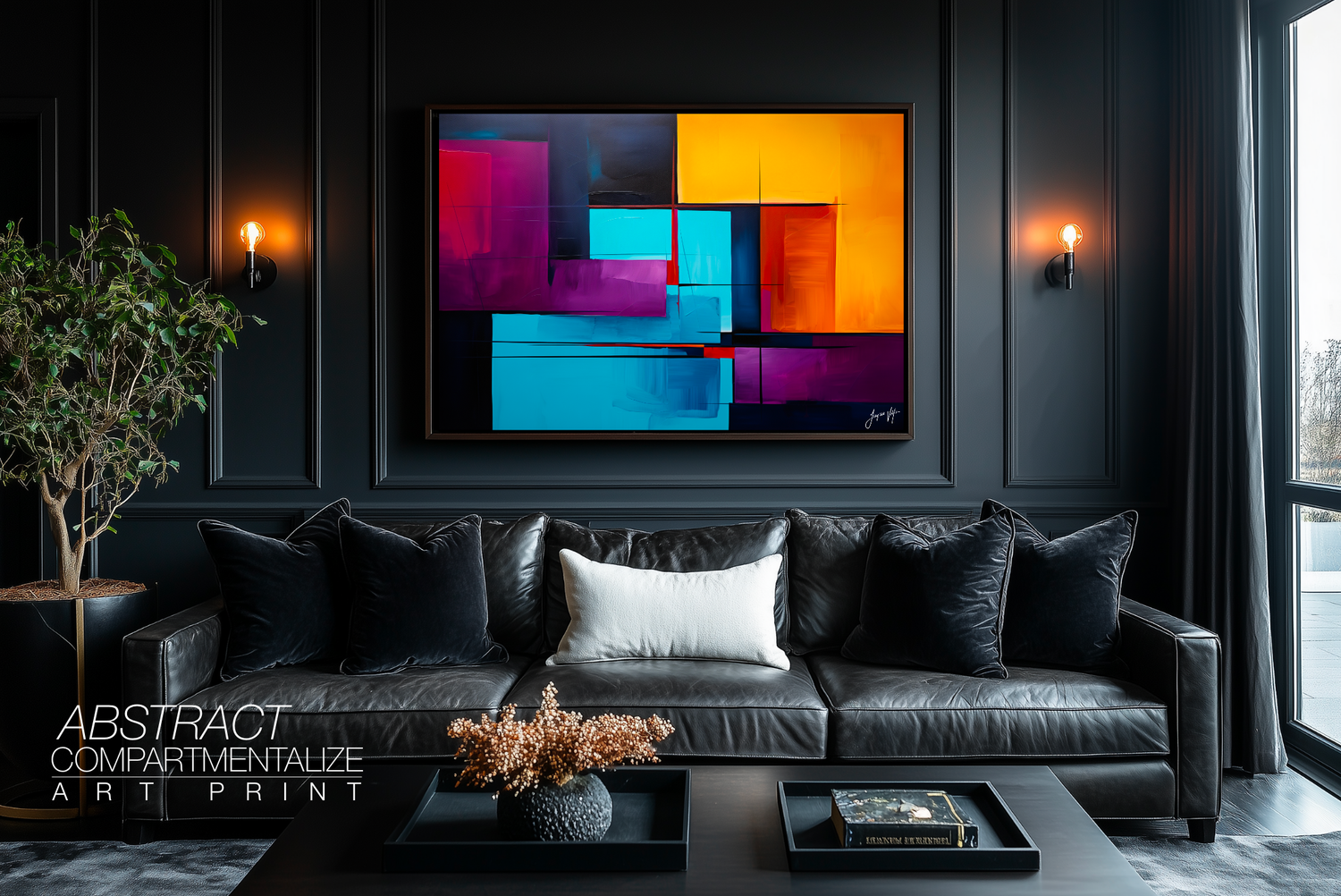 Compartmentalize Abstract Canvas Wall Art Design