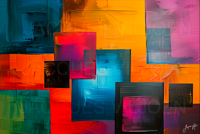 Compartmentalize Abstract Canvas Wall Art Design