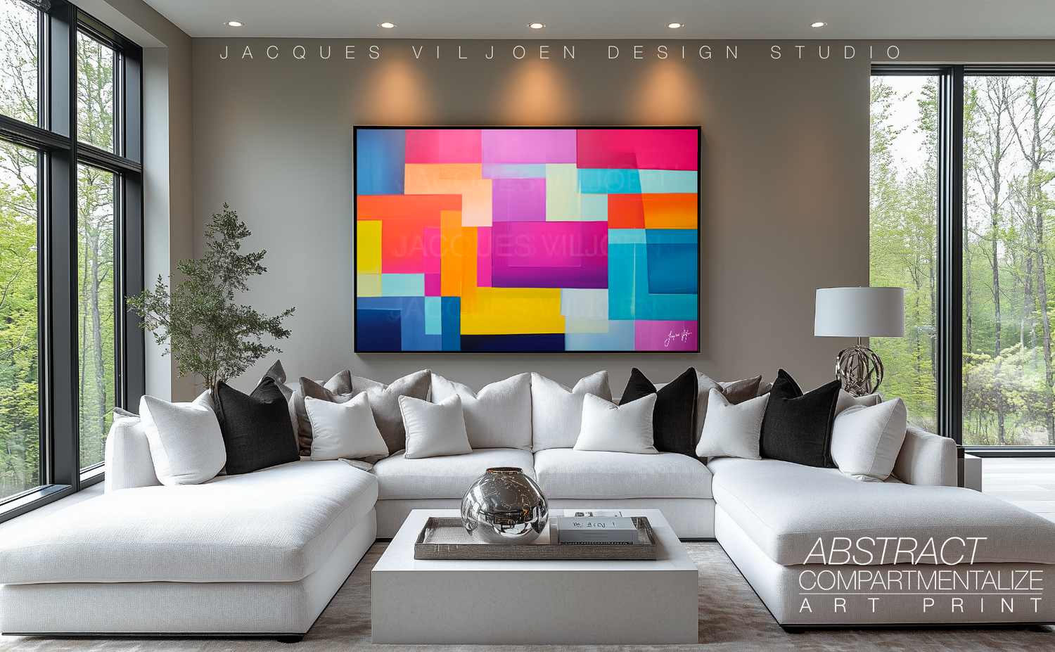 Compartmentalize Abstract Canvas Wall Art Design