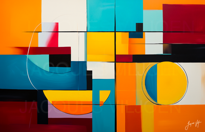 Compartmentalize Abstract Canvas Wall Art Design