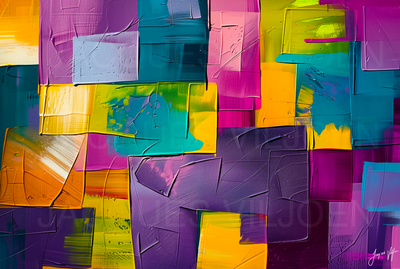 Compartmentalize Abstract Canvas Wall Art Design 