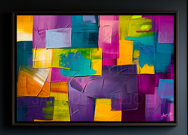 Compartmentalize Abstract Canvas Wall Art Design 