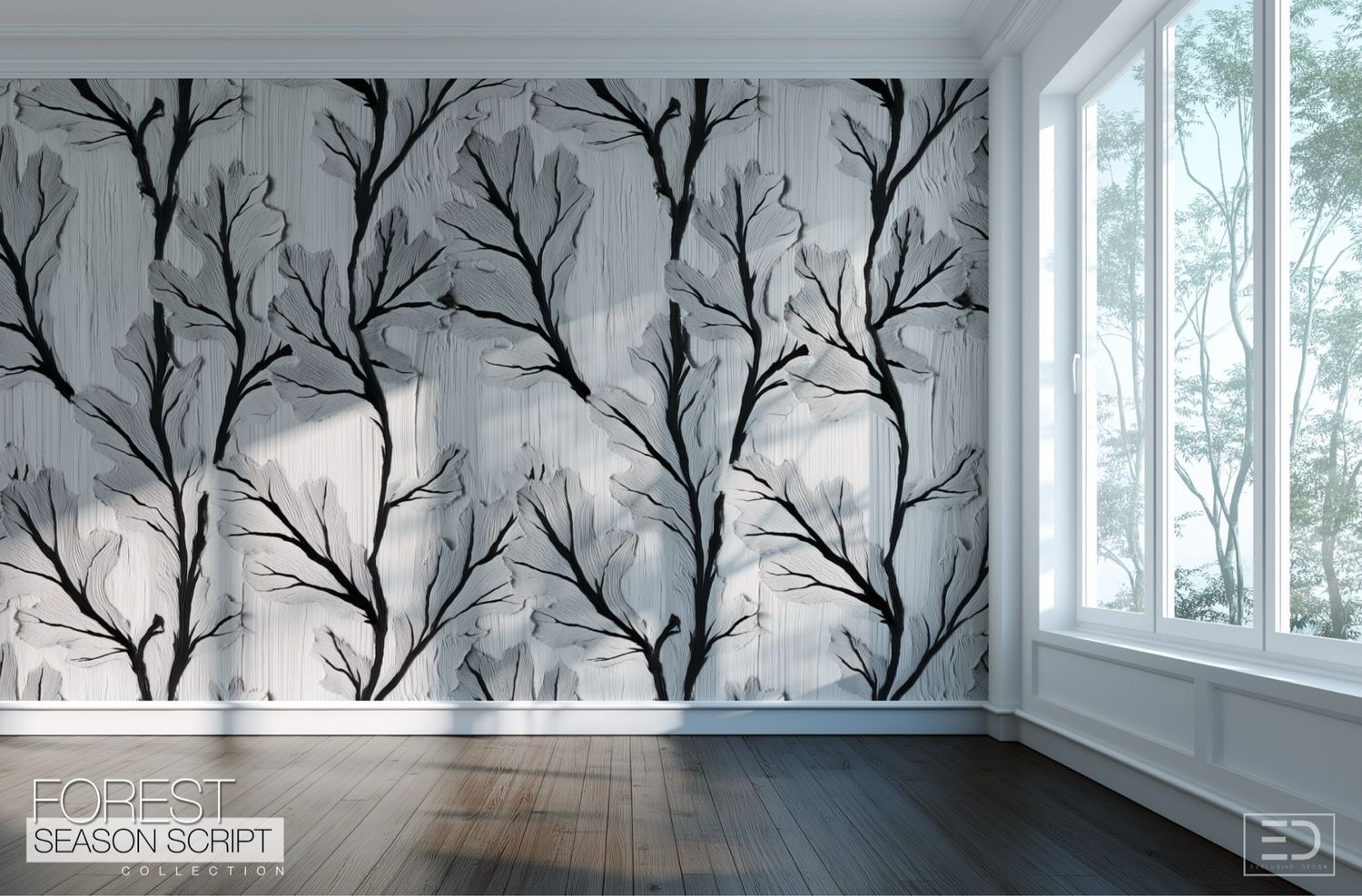 Whisperbark Wallpaper Design: Forest Season Script Collection