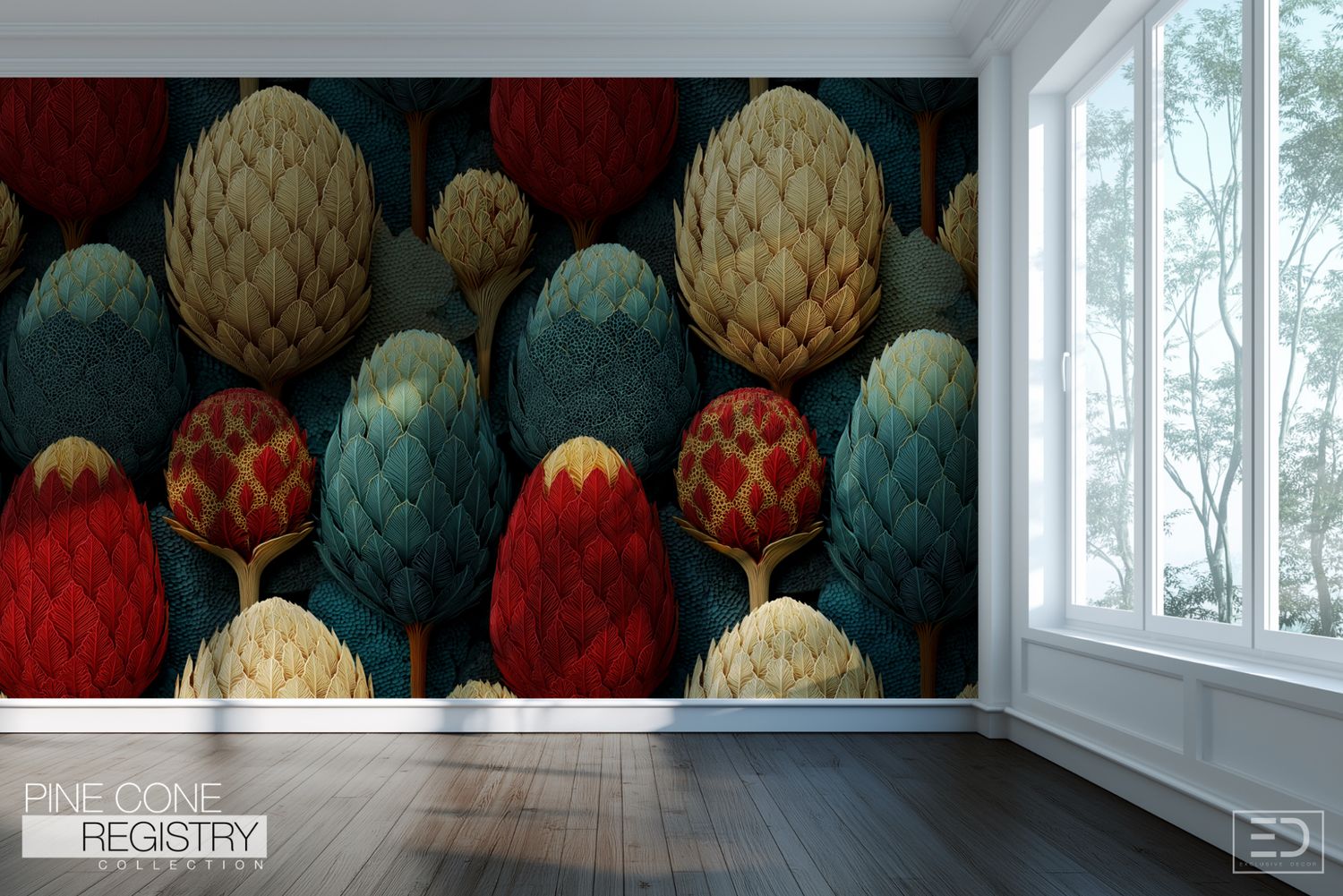 Pine Cone Registry Wallpaper Design
