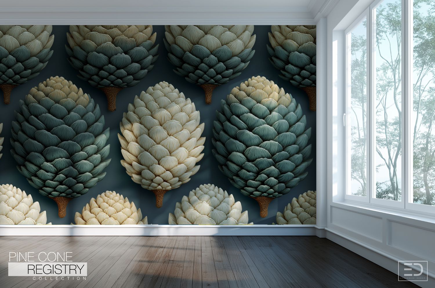 Pine Cone Registry Wallpaper Design