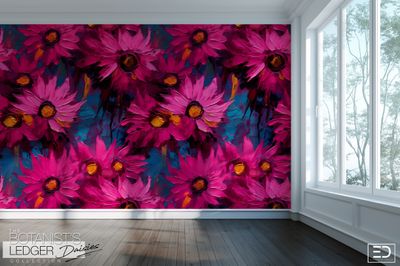 Daisy Wallpaper Design:  &quot;The Botanist&#39;s Ledger&quot; Collection