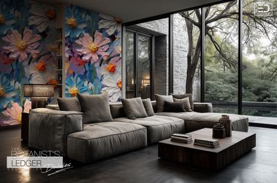 Daisy Wallpaper Design:  "The Botanist's Ledger" Collection