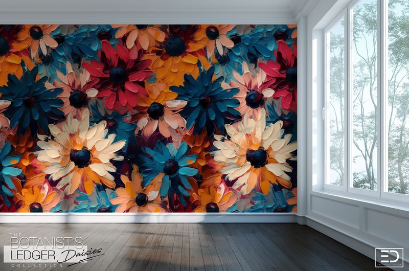 Daisy Wallpaper Design:  &quot;The Botanist&#39;s Ledger&quot; Collection